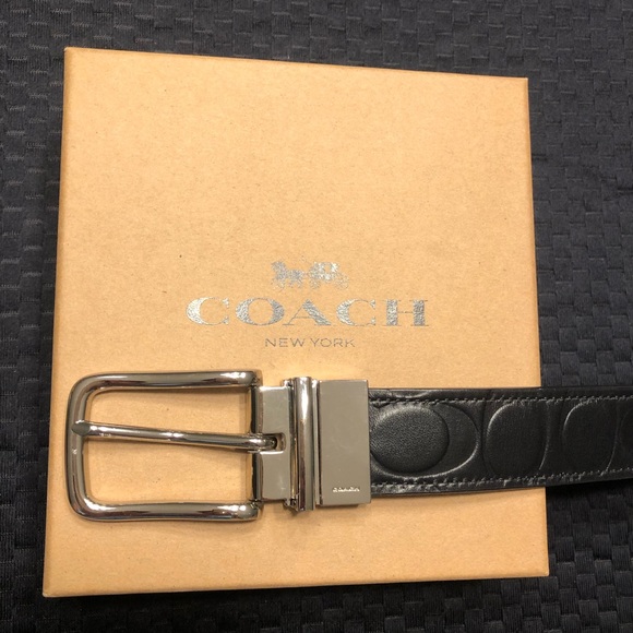 Coach Signature Black Leather Belt - Picture 6 of 13